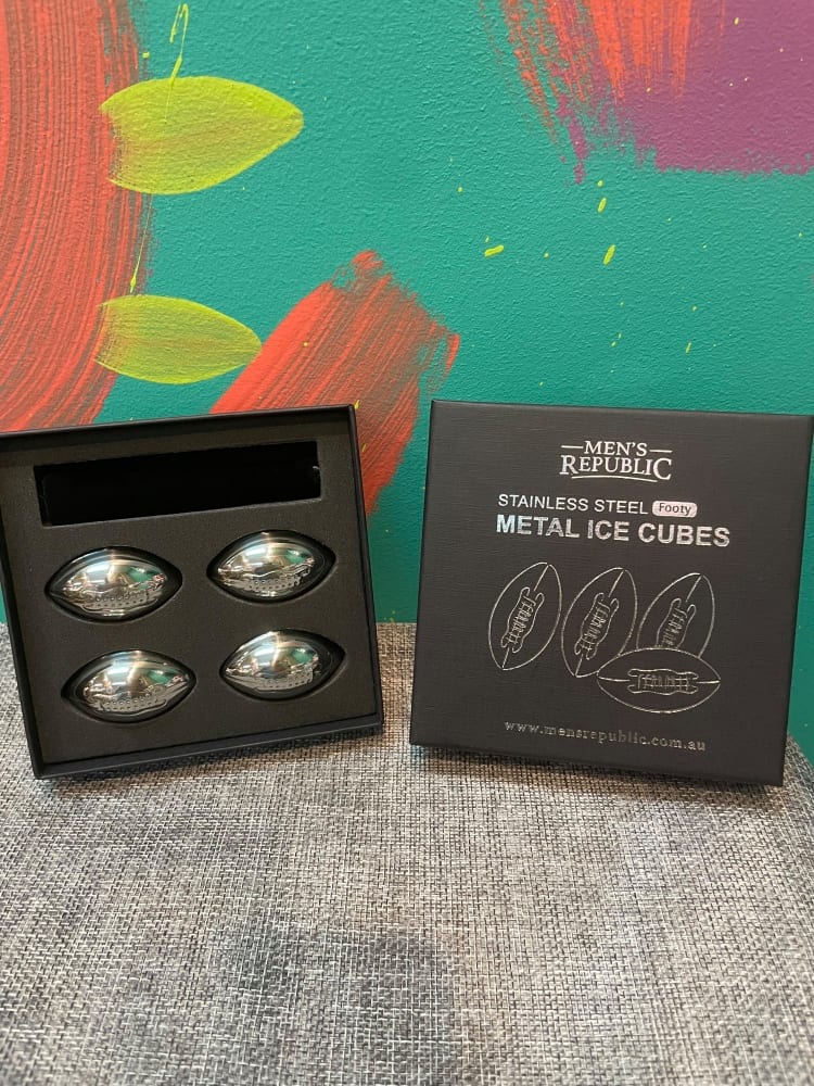 Men`s Republic Footy Ball Ice Cubes - 4 Pieces Stainless Steel