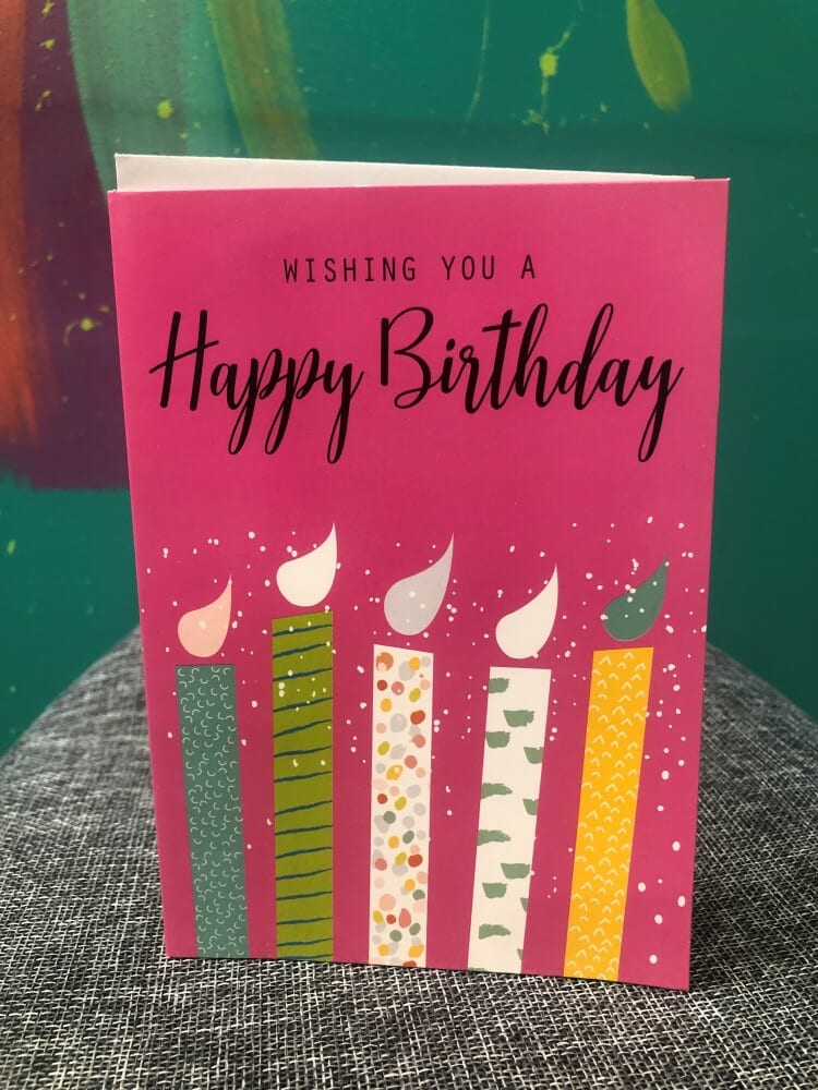 Birthday Card Pink Candles