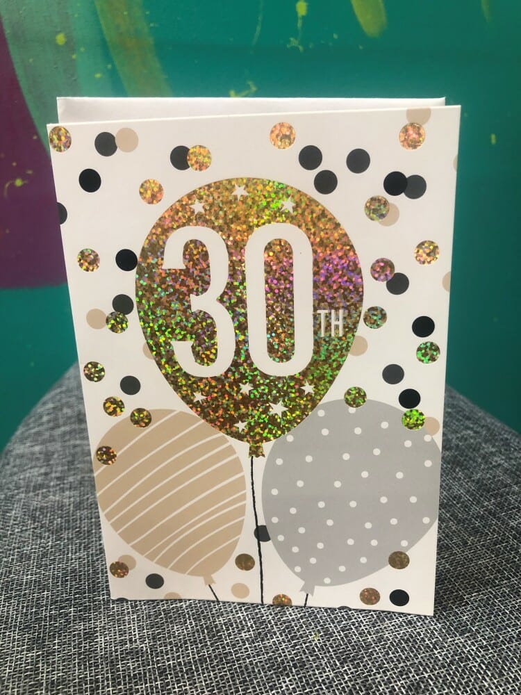 30th Birthday Card Balloons