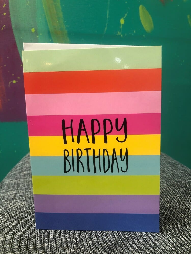 Birthday Card Colour Stripes
