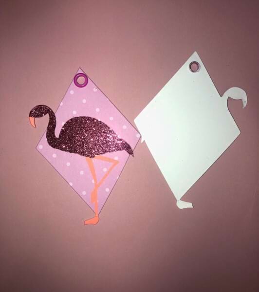 Premium Glitter Gift Tag - Flamingo 
