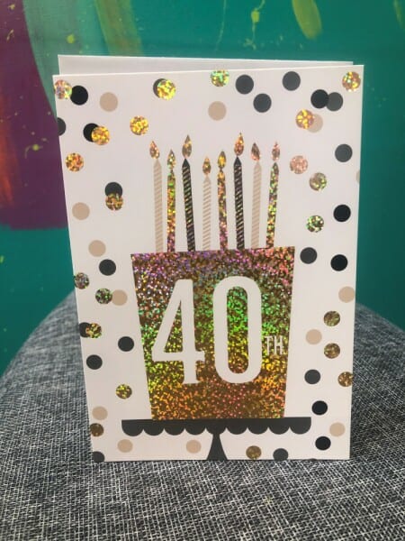 40th Birthday Card Cake