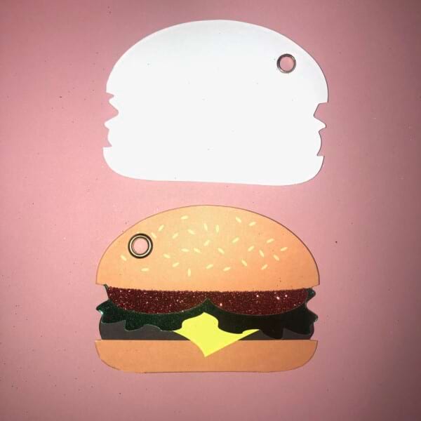 Premium Glitter Gift Tag - Burger 