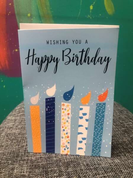Birthday Card Blue Candles