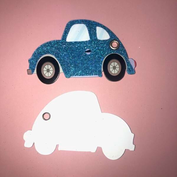 Premium Glitter Gift Tag - Car