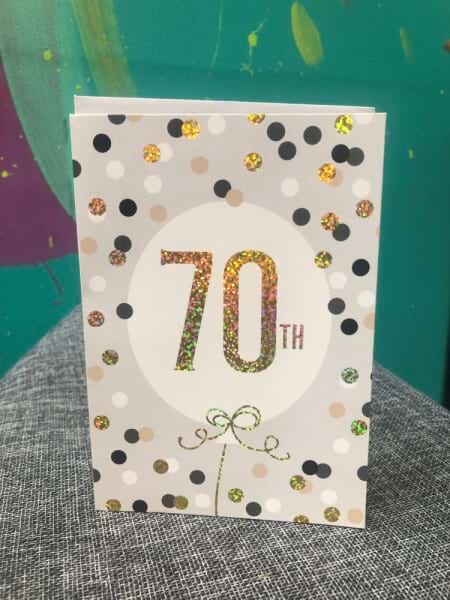 70th Birthday Card Confetti
