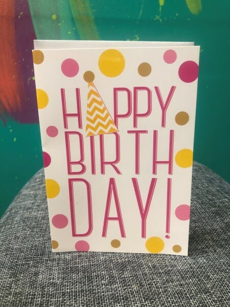 Birthday Card Pink, Yellow, Gold