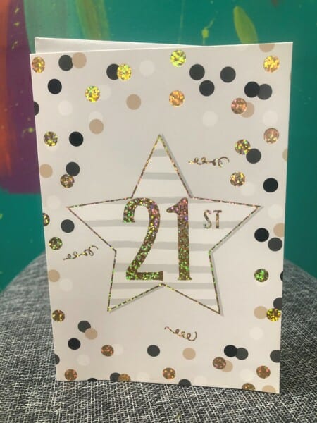 21th Birthday Card Star